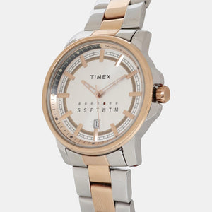 Fashion Men Quartz Silver Dial Analog Stainless Steel Watch TWEG17205