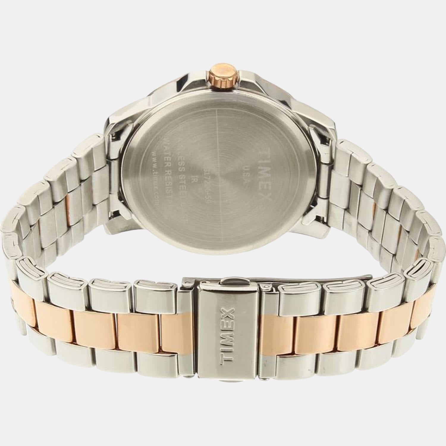 Fashion Men Quartz Brown Dial Analog Stainless Steel Watch TWEG17206