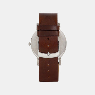 Empera Men Quartz Silver Dial Analog Leather Watch TWEG17400