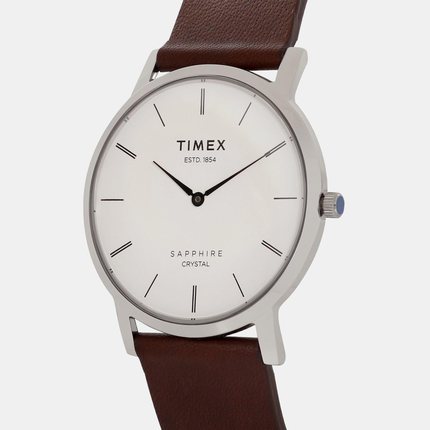 Empera Men Quartz Silver Dial Analog Leather Watch TWEG17400