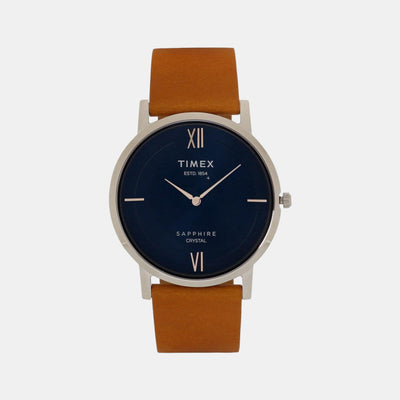 Empera Men Quartz Blue Dial Analog Leather Watch TWEG17401