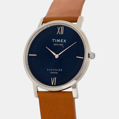 Empera Men Quartz Blue Dial Analog Leather Watch TWEG17401