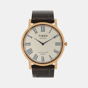Empera Men Quartz Silver Dial Analog Leather Watch TWEG17404