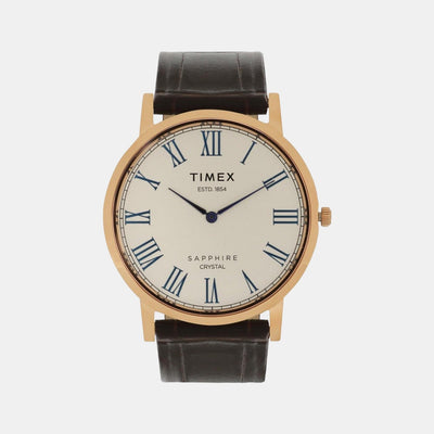 Empera Men Quartz Silver Dial Analog Leather Watch TWEG17404
