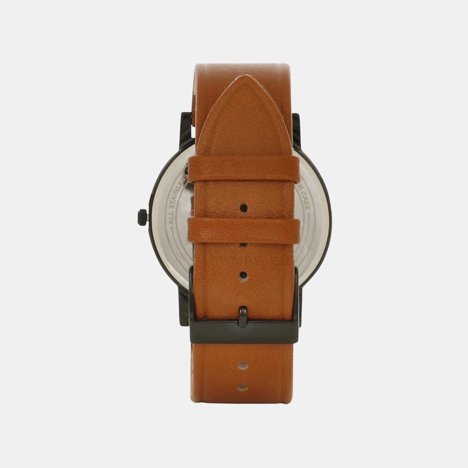 Empera Men Quartz Black Dial Analog Leather Watch TWEG17408