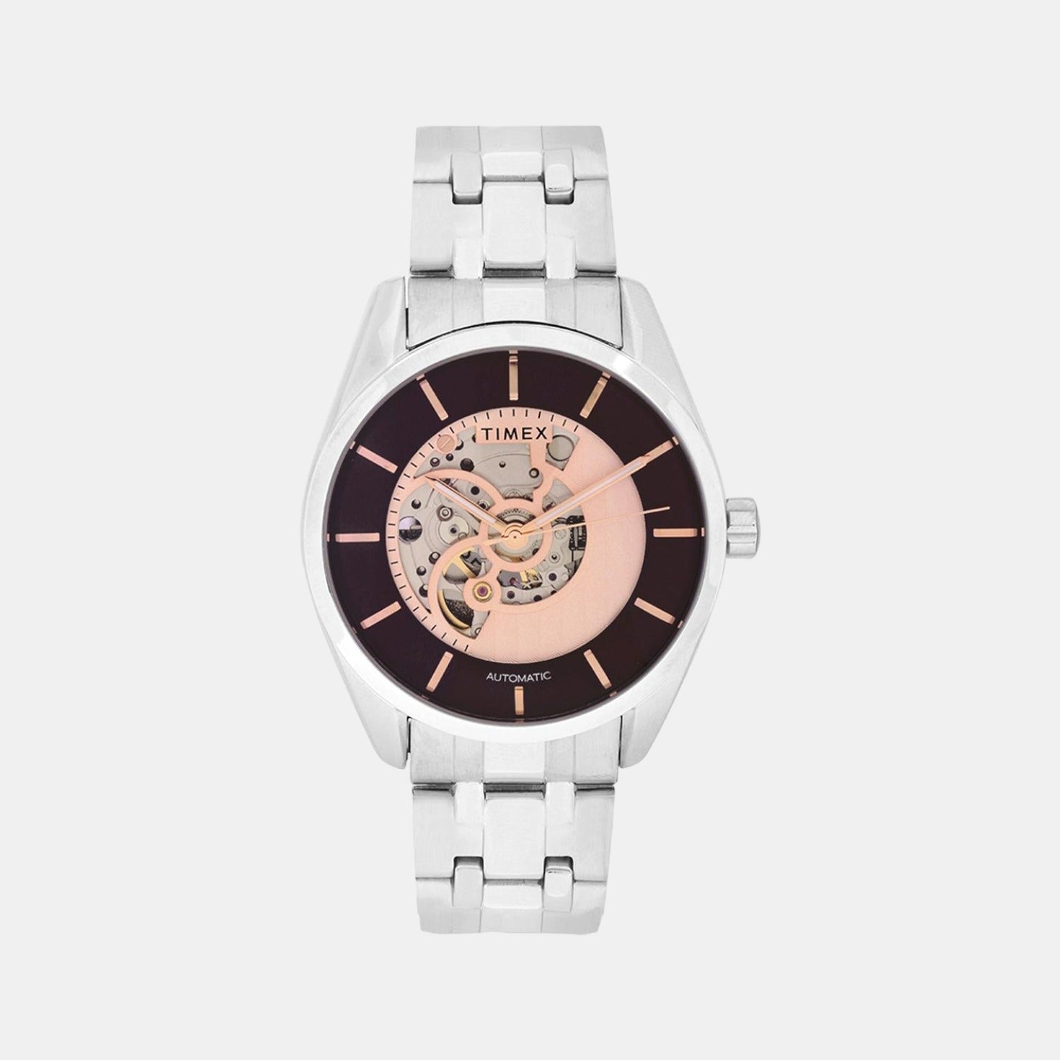 E Class Men Automatic Rose Gold Dial Analog Stainless Steel Watch TWEG17501