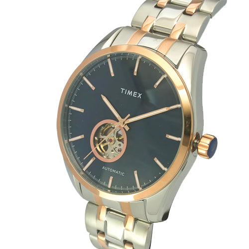 Timex E Class Men's Blue Dial Round Case Automatic Function Watch  44mm TWEG17506