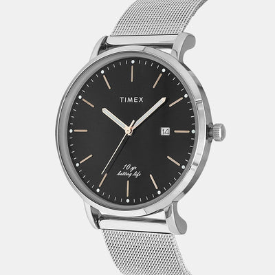Empera Men Quartz Black Dial Analog Stainless Steel Watch TWEG17707