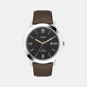 Empera Men Quartz Black Dial Analog Leather Watch TWEG17806