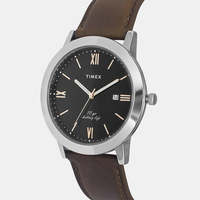 Empera Men Quartz Black Dial Analog Leather Watch TWEG17806