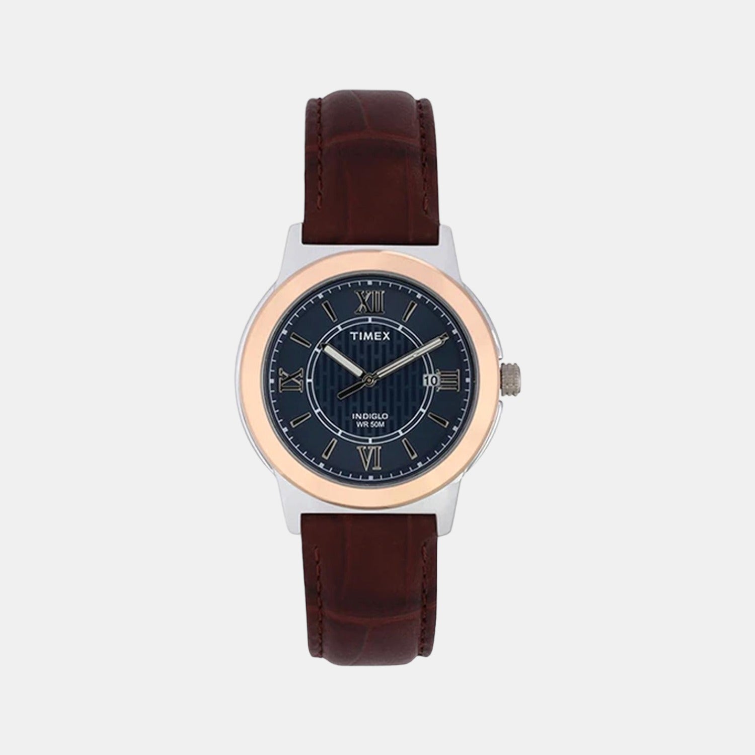 Fashion Men Quartz Blue Dial Analog Leather Watch TWEG18001