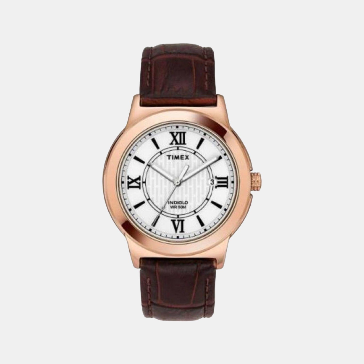Fashion Men Quartz White Dial Analog Leather Watch TWEG18003