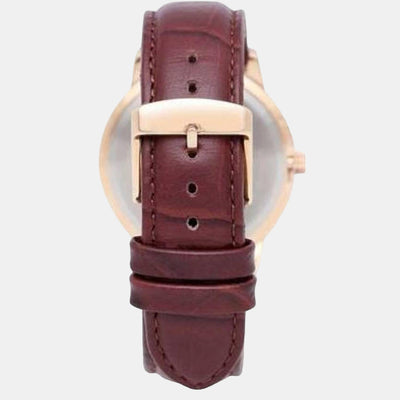 Fashion Men Quartz White Dial Analog Leather Watch TWEG18003