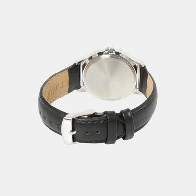 Fashion Men Quartz Beige Dial Analog Leather Watch TWEG18005