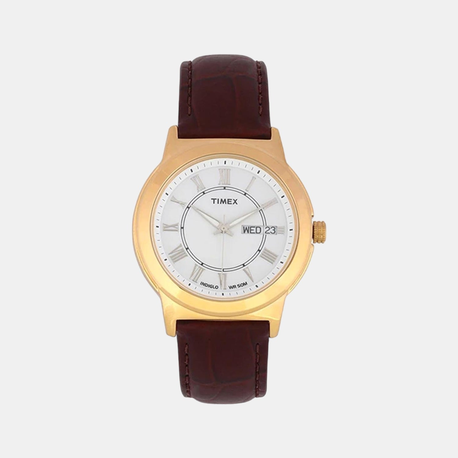 Fashion Men Quartz White Dial Analog Leather Watch TWEG18006
