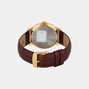 Fashion Men Quartz White Dial Analog Leather Watch TWEG18006