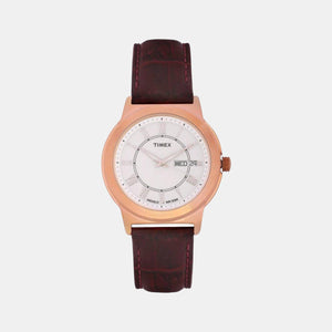 Fashion Men Quartz White Dial Analog Leather Watch TWEG18007