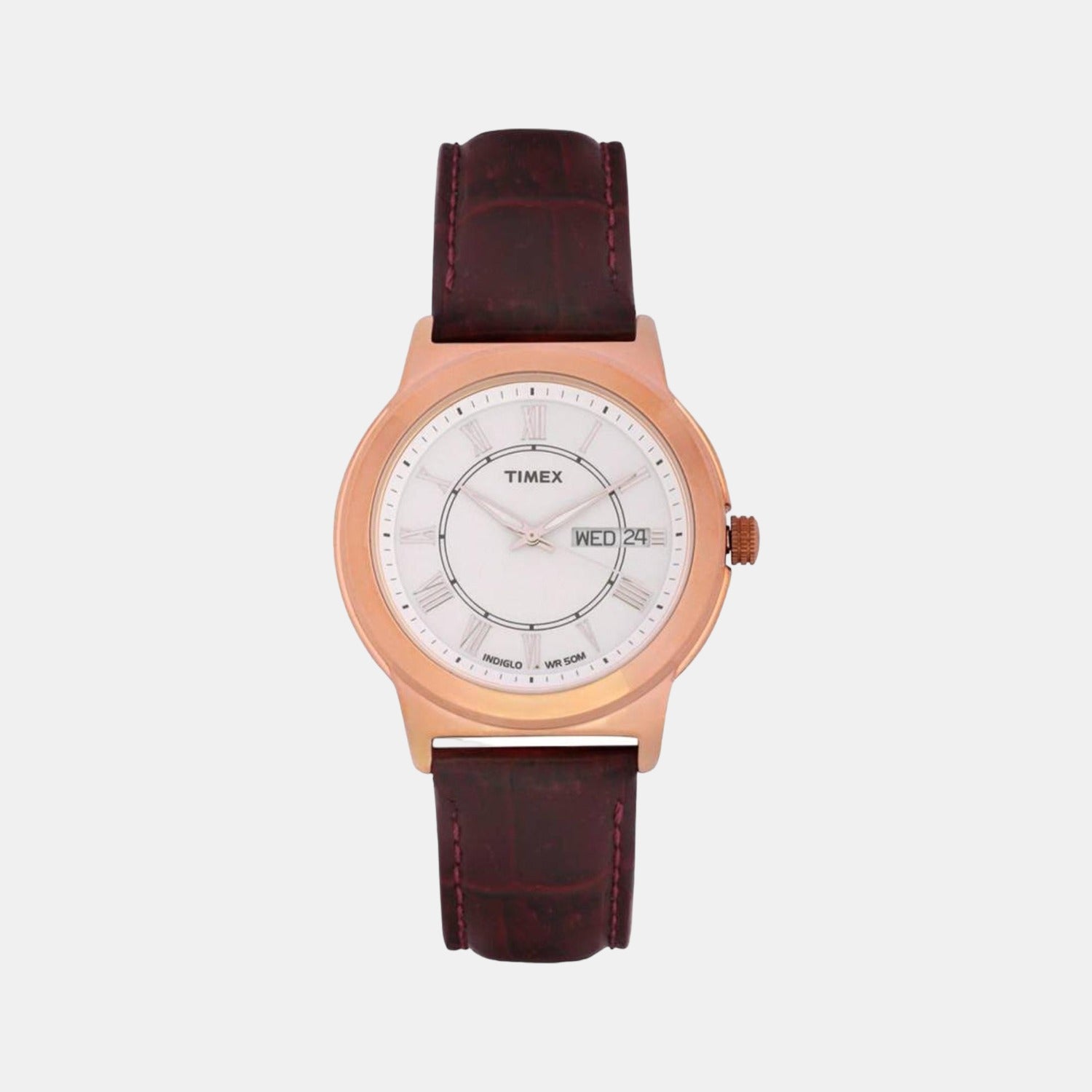 Fashion Men Quartz White Dial Analog Leather Watch TWEG18007