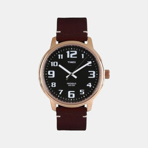 Fashion Men Quartz Black Dial Analog Leather Watch TWEG18302