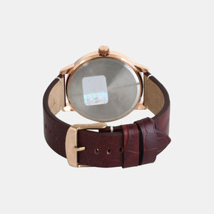 Fashion Men Quartz Black Dial Analog Leather Watch TWEG18302