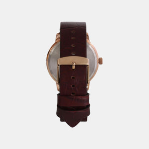 Fashion Men Quartz Black Dial Analog Leather Watch TWEG18302