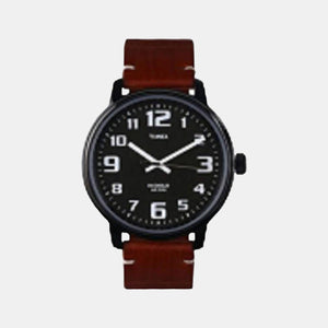 Fashion Men Quartz Black Dial Analog Leather Watch TWEG18303