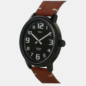 Fashion Men Quartz Black Dial Analog Leather Watch TWEG18303