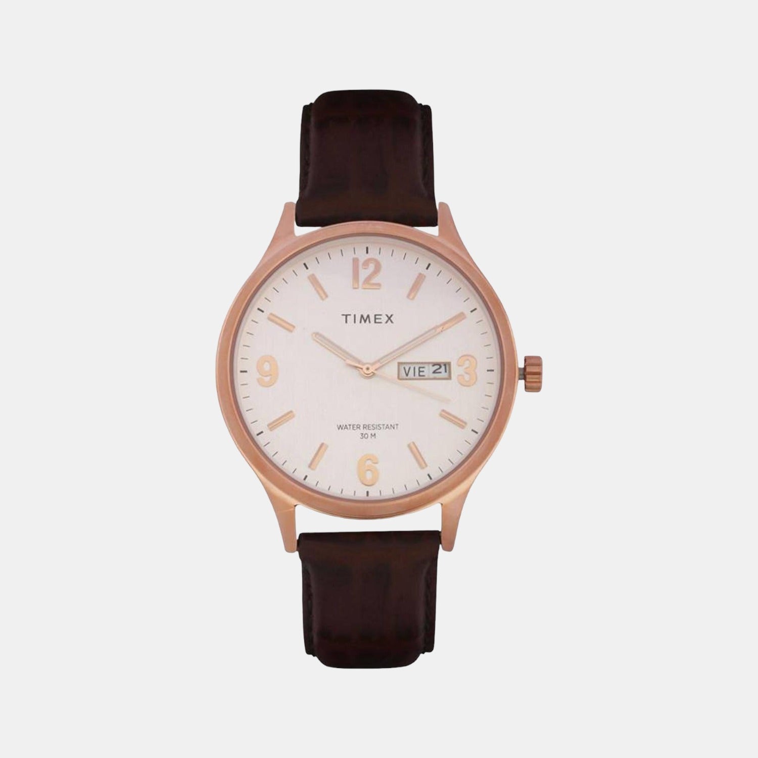 Fashion Men Quartz Silver Dial Analog Leather Watch TWEG18402
