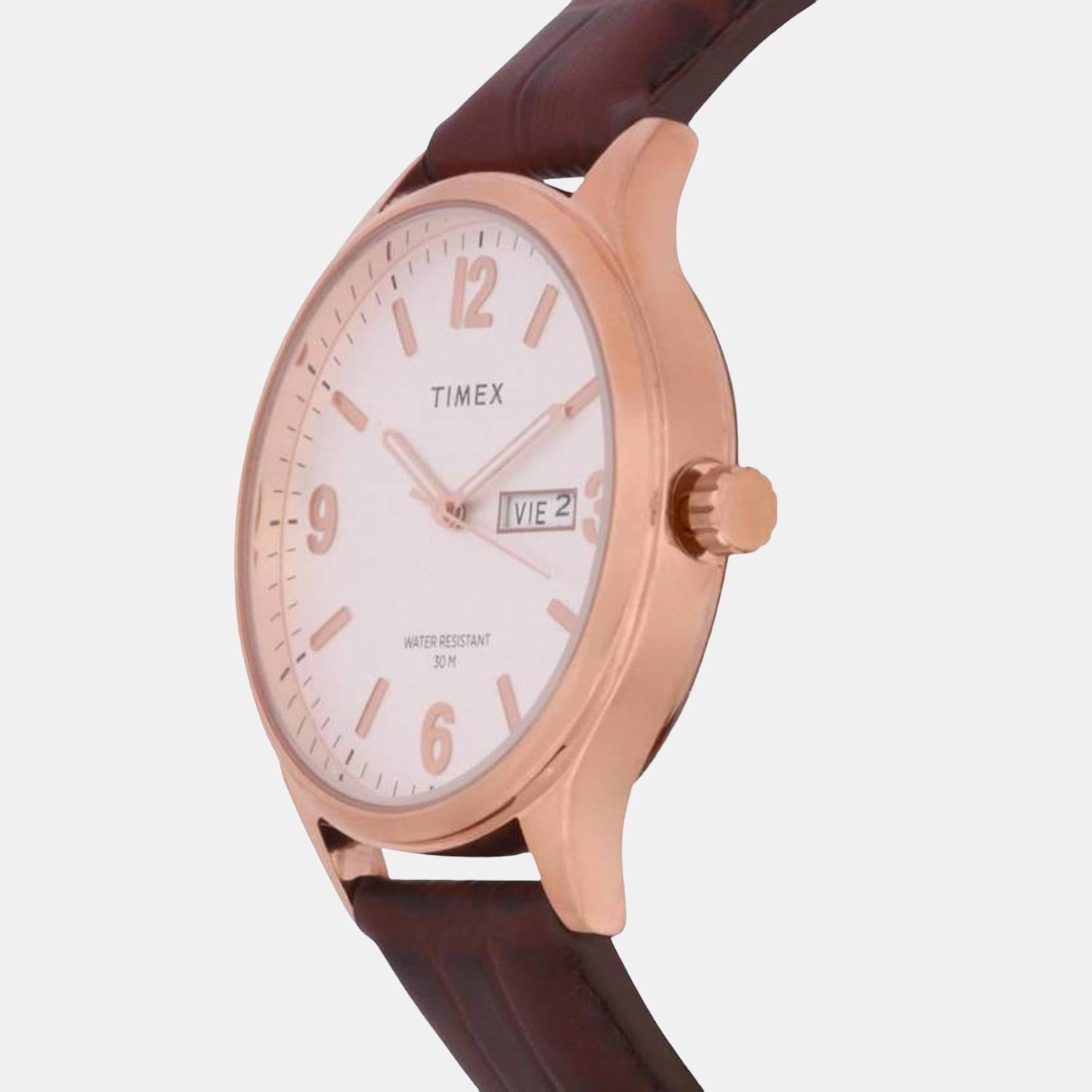 Fashion Men Quartz Silver Dial Analog Leather Watch TWEG18402