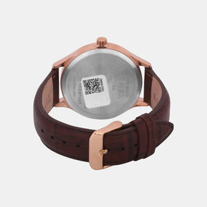 Fashion Men Quartz Silver Dial Analog Leather Watch TWEG18402