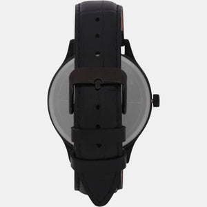 Fashion Men Quartz Black Dial Analog Leather Watch TWEG18403