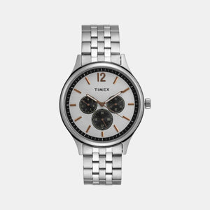 Fashion Men Quartz Silver Dial Chronograph Stainless Steel Watch TWEG18407