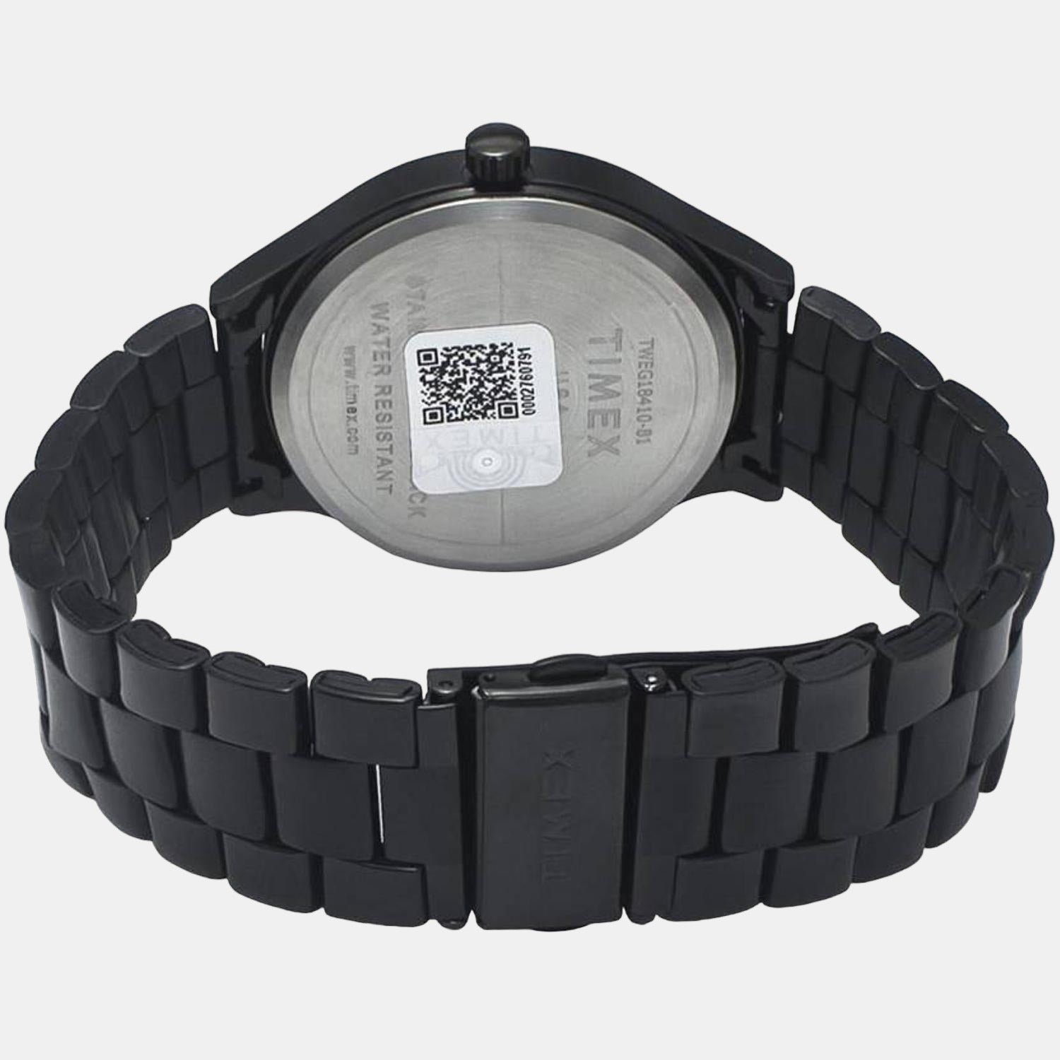 Fashion Men Quartz Black Dial Multi-Function Stainless Steel Watch TWEG18410