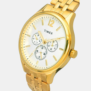 Fashion Men Quartz Silver Dial Chronograph Stainless Steel Watch TWEG18414