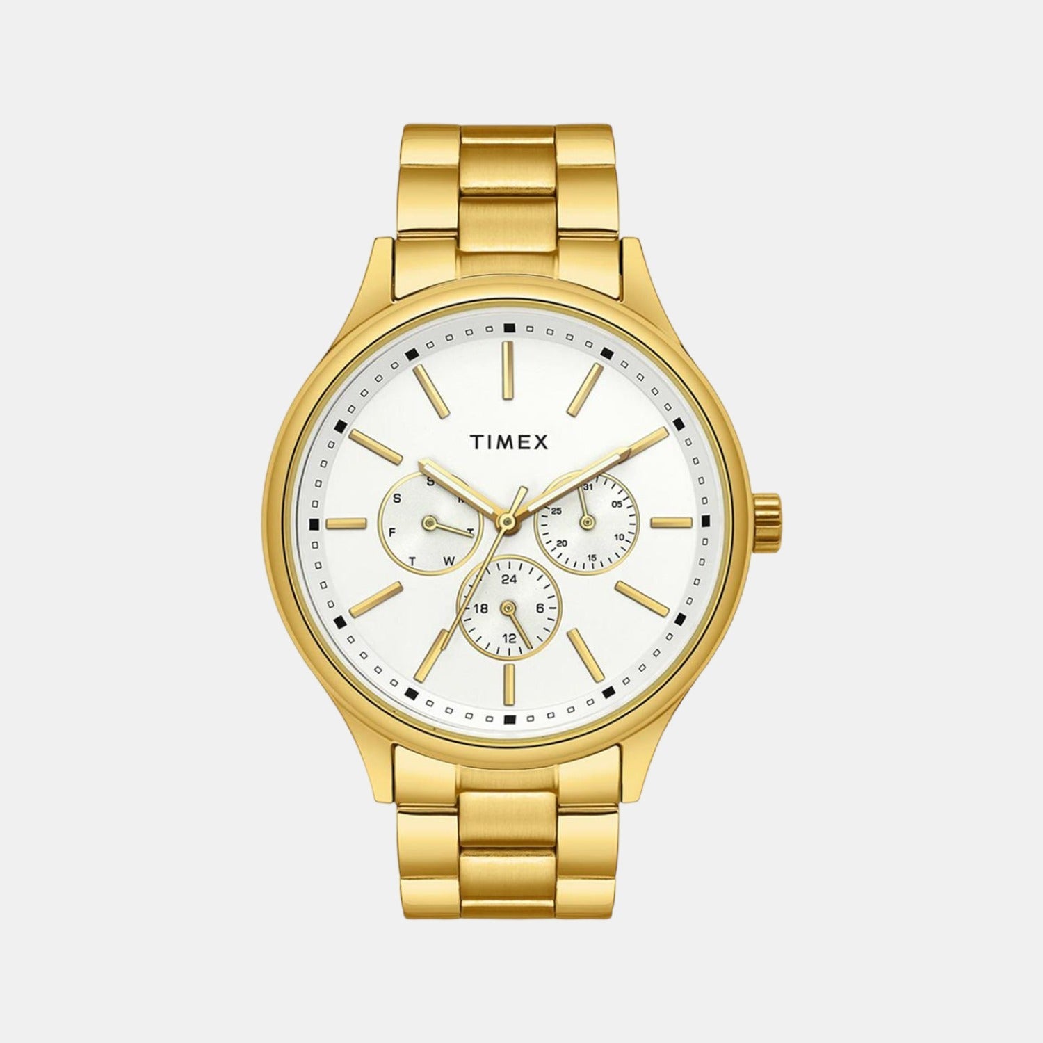 Fashion Men Quartz Silver Dial Chronograph Stainless Steel Watch TWEG18416