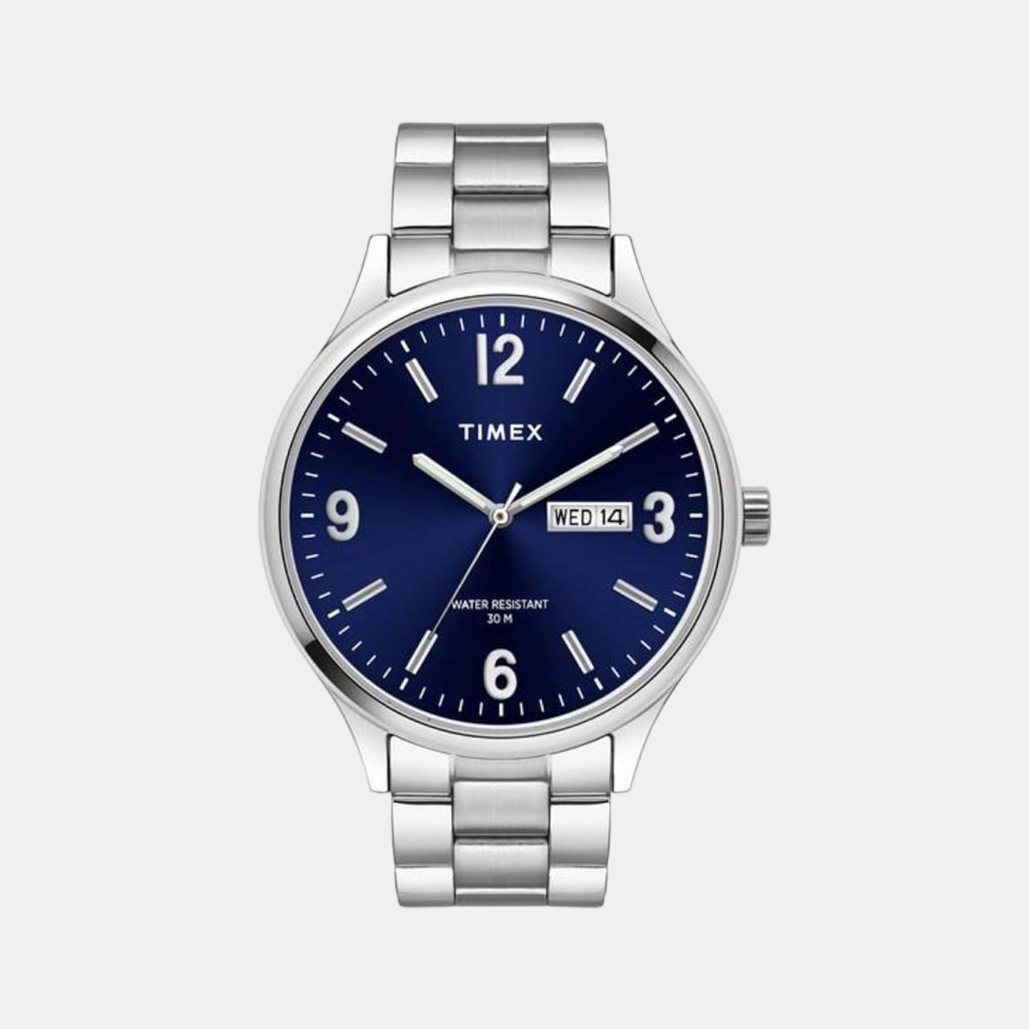 Fashion Men Quartz Blue Dial Analog Stainless Steel Watch TWEG18420