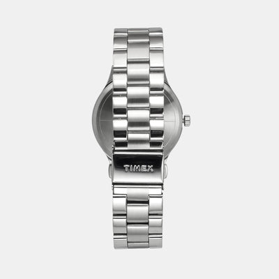 Fashion Men Quartz Dark Blue Dial Analog Stainless Steel Watch TWEG18429