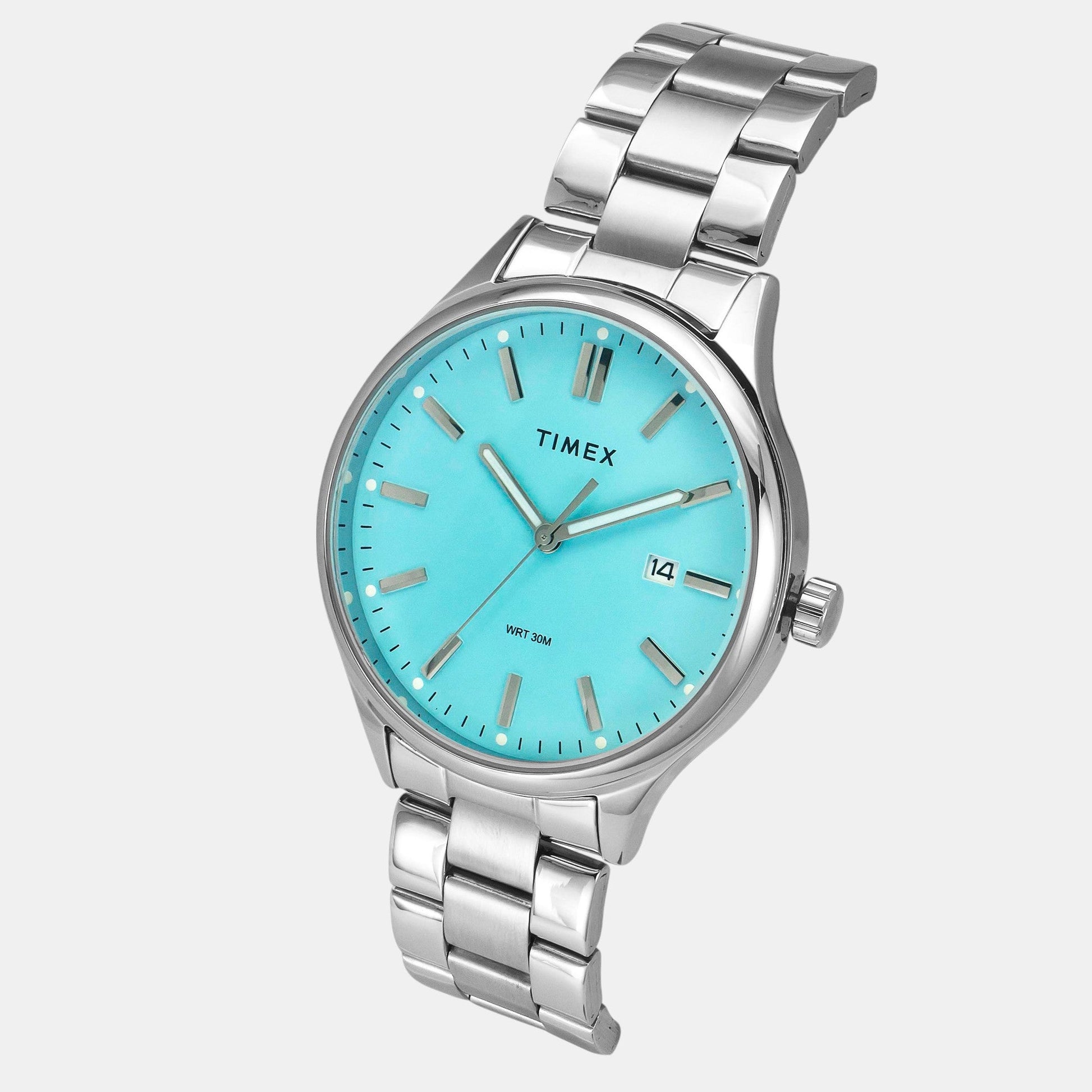 Fashion Men Quartz Blue Dial Analog Stainless Steel Watch TWEG18430