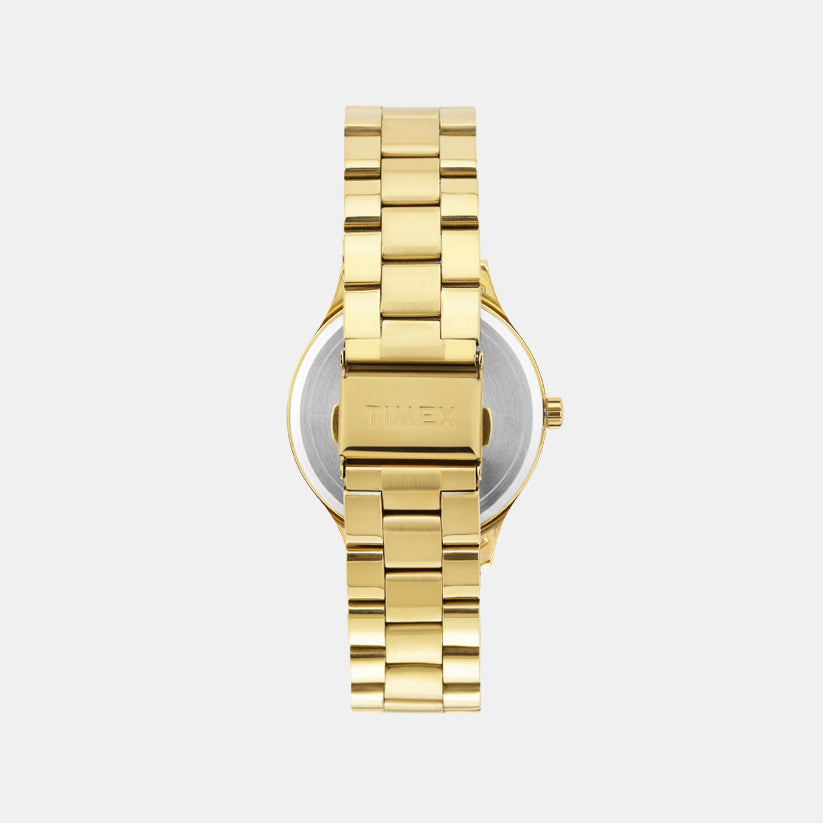 Fashion Men Quartz Champagne Dial Analog Stainless Steel Watch TWEG18442