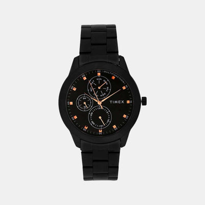 Fashion Men Quartz Black Dial Chronograph Stainless Steel Watch TWEG18502