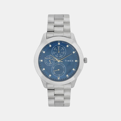 Fashion Men Quartz Blue Dial Chronograph Stainless Steel Watch TWEG18503