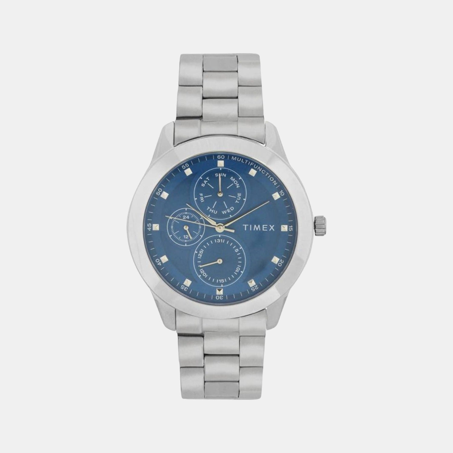 Fashion Men Quartz Blue Dial Chronograph Stainless Steel Watch TWEG18503
