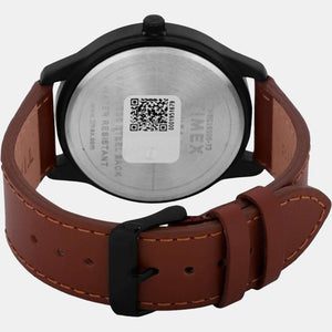 Fashion Men Quartz Black Dial Chronograph Leather Watch TWEG18505