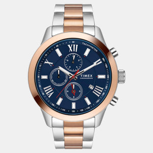 Fashion Men Quartz Blue Dial Chronograph Stainless Steel Watch TWEG18516