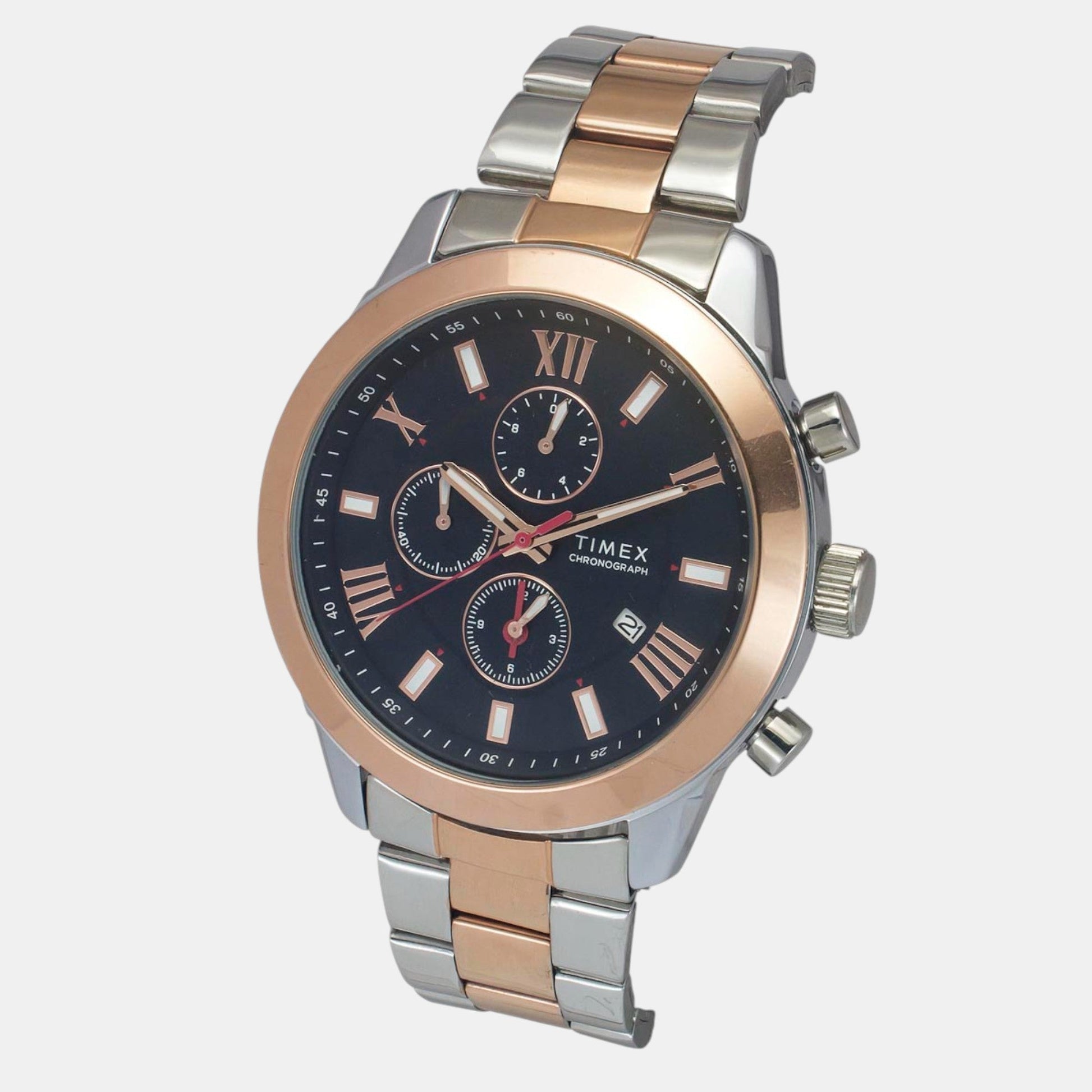 Fashion Men Quartz Blue Dial Chronograph Stainless Steel Watch TWEG18516