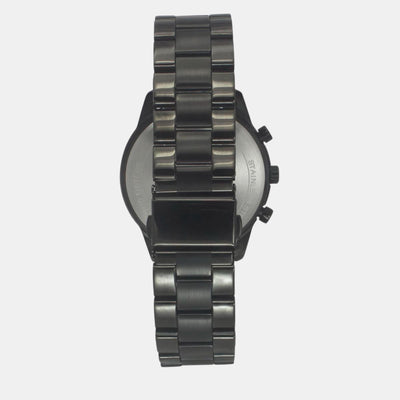 Fashion Men Quartz Black Dial Chronograph Stainless Steel Watch TWEG18518