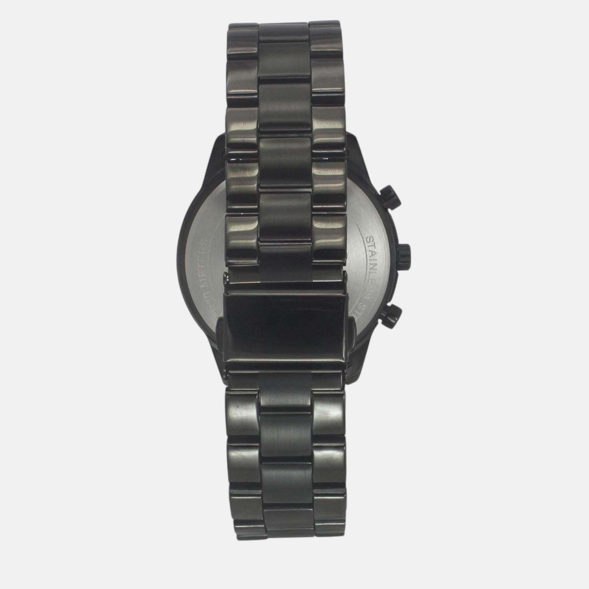 Fashion Men Quartz Black Dial Chronograph Stainless Steel Watch TWEG18518