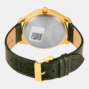 Fashion Men Quartz Champagne Dial Multi-Function Leather Watch TWEG18526