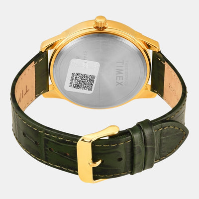Fashion Men Quartz Champagne Dial Multi-Function Leather Watch TWEG18526