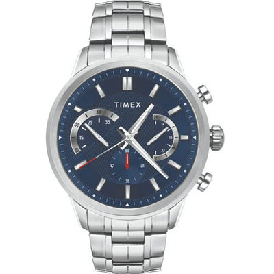 Timex E Class Men's Blue Dial Round Case Chronograph Function Watch 44mm TWEG18600